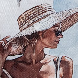 Set 2 Cuadros Lienzo Mujeres Mediterráneas 24x34cm