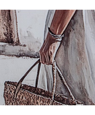 Set 2 Cuadros Lienzo Mujeres Mediterráneas 24x34cm