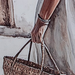 Set 2 Cuadros Lienzo Mujeres Mediterráneas 24x34cm