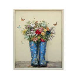 Cuadro de Botas con Flores de Madera 50x60 cm | Nova Decoración