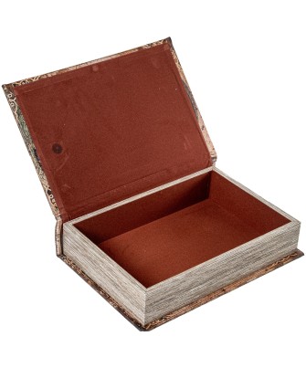 Set 2 Cajas Libro Madera DM y Espejo | Organizador Vintage