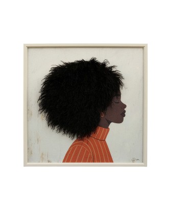Cuadro Africana Pelo Afro con Marco 60x60 cm | Nova Decoración