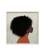 Cuadro Africana Pelo Afro con Marco 60x60 cm | Nova Decoración