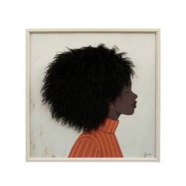 Cuadro Africana Pelo Afro con Marco 60x60 cm | Nova Decoración