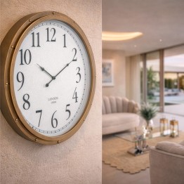 Reloj de Pared Redondo Metal Hierro y Madera Ø60cm | Estilo London