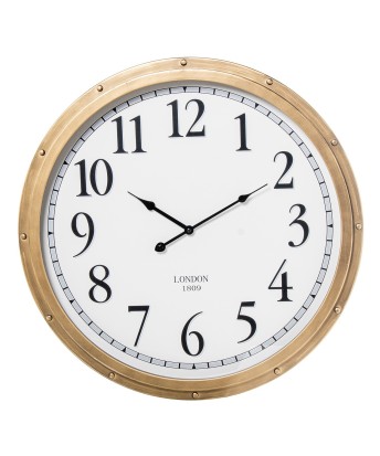 Reloj de Pared Redondo Metal Hierro y Madera Ø60cm | Estilo London