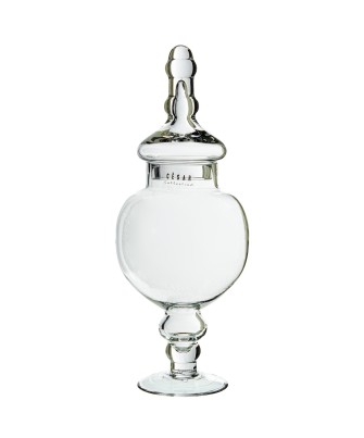 Tibor Cristal Transparente con Tapa 30cm | Decoración