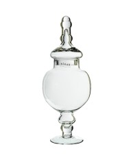 Tibor Cristal Transparente con Tapa 30cm | Decoración