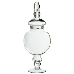 Tibor Cristal Transparente con Tapa 30cm | Decoración