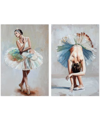 Set 2 Cuadros Lienzo Bailarinas 80x120cm Pintado a Mano