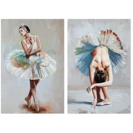 Set 2 Cuadros Lienzo Bailarinas 80x120cm Pintado a Mano