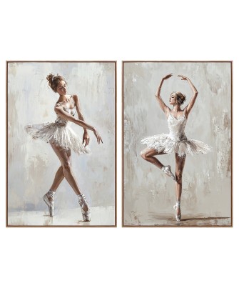 Set 2 Cuadros Bailarinas con Marco 80x120cm | Pintado a Mano