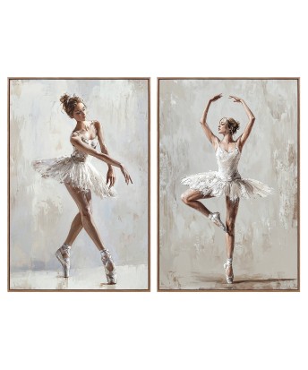 Set 2 Cuadros Bailarinas con Marco 80x120cm | Pintado a Mano
