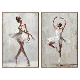Set 2 Cuadros Bailarinas con Marco 80x120cm | Pintado a Mano