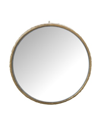 Mesa Auxiliar Metal Dorado y Espejo Ø30x50cm | Estilo Glam