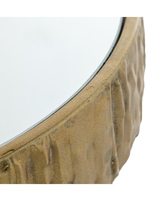 Mesa Auxiliar Metal Dorado y Espejo Ø30x50cm | Estilo Glam