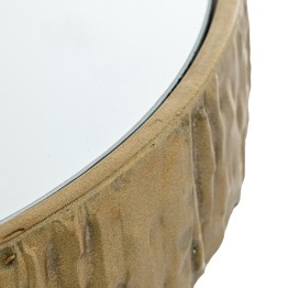 Mesa Auxiliar Metal Dorado y Espejo Ø30x50cm | Estilo Glam