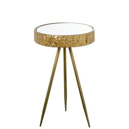 Mesa Auxiliar Metal Dorado y Espejo Ø30x50cm | Estilo Glam