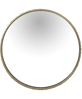 Mesa Auxiliar Metal Dorado y Espejo Ø40x59cm | Estilo Glam