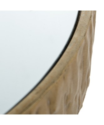 Mesa Auxiliar Metal Dorado y Espejo Ø40x59cm | Estilo Glam