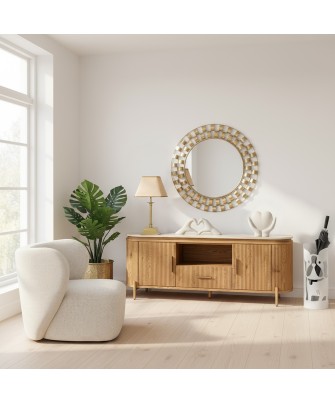Figura Manos Corazón Cerámica Beige 29cm | Decoración