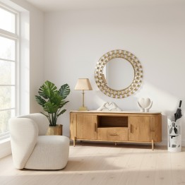 Figura Manos Corazón Cerámica Beige 29cm | Decoración