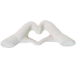 Figura Manos Corazón Cerámica Beige 29cm | Decoración