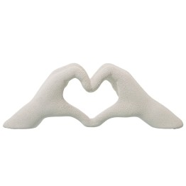 Figura Manos Corazón Cerámica Beige 29cm | Decoración