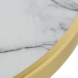 Mesa Auxiliar Redonda Mármol y Metal Dorado Ø40x50cm