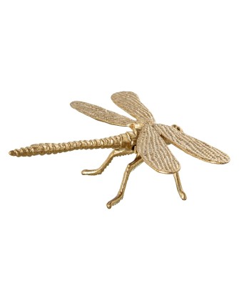Figura Libélula de Metal Dorada 11,5cm | Decoración Hogar