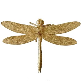 Figura Libélula de Metal Dorada 11,5cm | Decoración Hogar