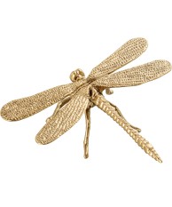 Figura Libélula de Metal Dorada 11,5cm | Decoración Hogar