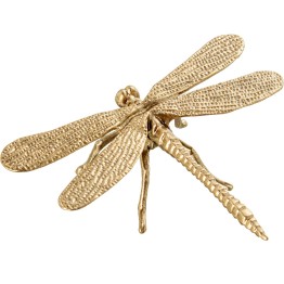Figura Libélula de Metal Dorada 11,5cm | Decoración Hogar