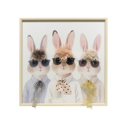 Cuadro Conejos con Gafas y Pajarita 60x60 cm | Nova Decoración