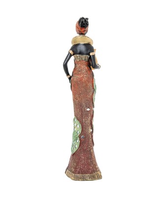Figura Africana de Resina de Mujer 36cm | Decoración Étnica