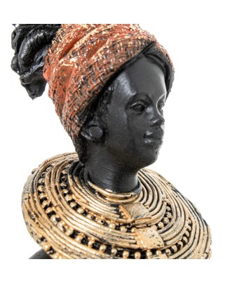 Figura Africana de Resina de Mujer 36cm | Decoración Étnica