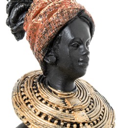 Figura Africana de Resina de Mujer 36cm | Decoración Étnica