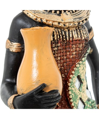 Figura Africana de Resina de Mujer 36cm | Decoración Étnica