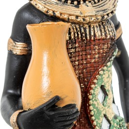 Figura Africana de Resina de Mujer 36cm | Decoración Étnica