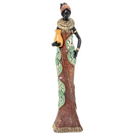 Figura Africana de Resina de Mujer 36cm | Decoración Étnica