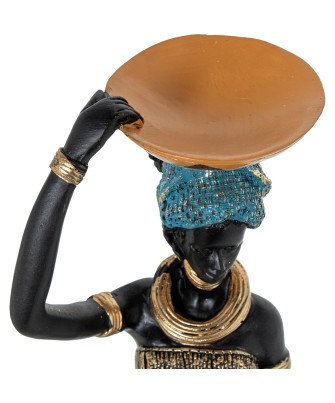 Figura Africana de Resina de Mujer 54cm | Decoración Étnica Gran Formato