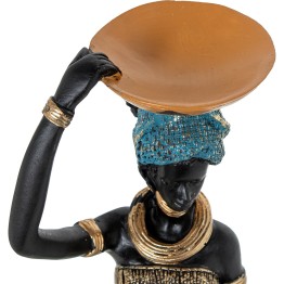 Figura Africana de Resina de Mujer 54cm | Decoración Étnica Gran Formato