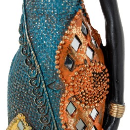 Figura Africana de Resina de Mujer 54cm | Decoración Étnica Gran Formato