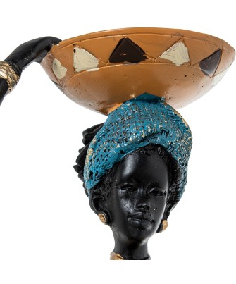 Figura Africana de Resina de Mujer 54cm | Decoración Étnica Gran Formato
