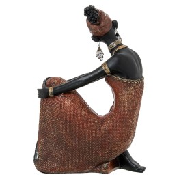 Figura Africana de Resina de Mujer Sentada 26cm | Decoración