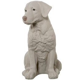 Figura Perro de Cerámica Beige Oscuro 33cm | Decoración Hogar