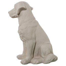 Figura Perro de Cerámica Beige Oscuro 33cm | Decoración Hogar