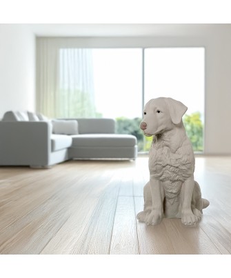 Figura Perro de Cerámica Beige Oscuro 33cm | Decoración Hogar