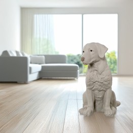 Figura Perro de Cerámica Beige Oscuro 33cm | Decoración Hogar