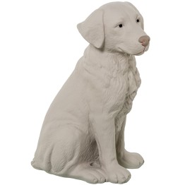 Figura Perro de Cerámica Beige Oscuro 33cm | Decoración Hogar